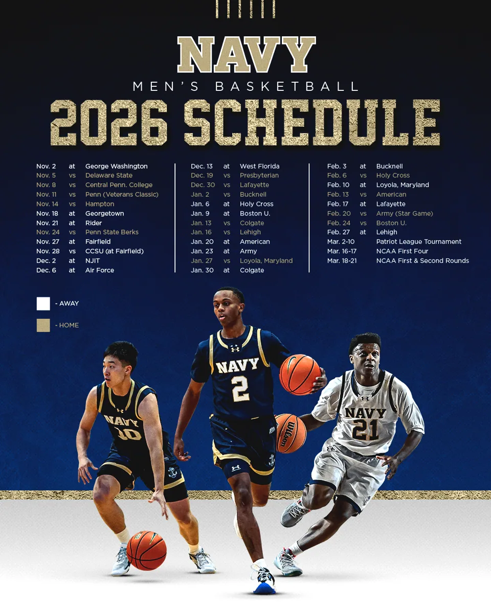 Navy Men's Basketball Schedule — sports graphic by Neilzen Citra
